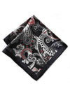 Grey Paisley Silk Pocket Square