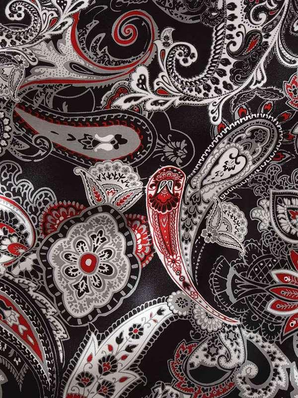 Grey Paisley Silk Pocket Square