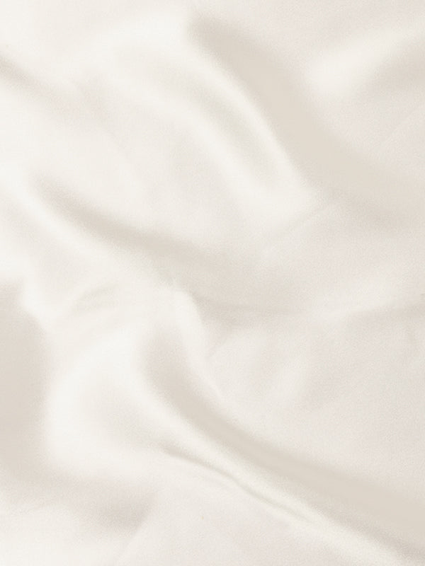 White/ Red Solid Silk Pocket Square