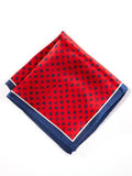 Dark Red Polka Silk Pocket Square