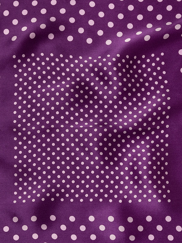 Purple Polka Silk Pocket Square