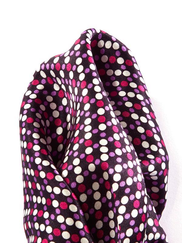 Dark Purple Polka Silk Pocket Square