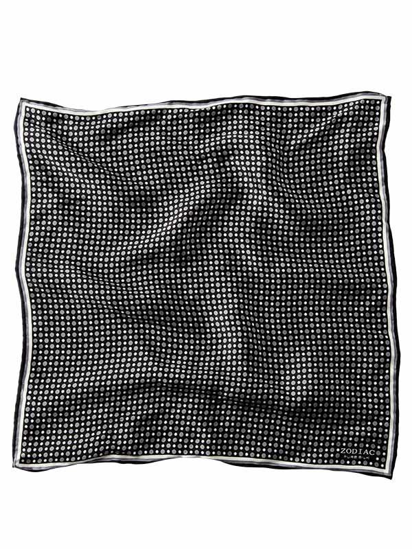 Dark Grey Polka Silk Pocket Square