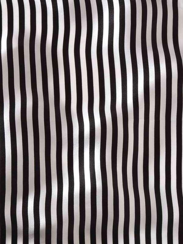 Black & White Striped Silk Pocket Square