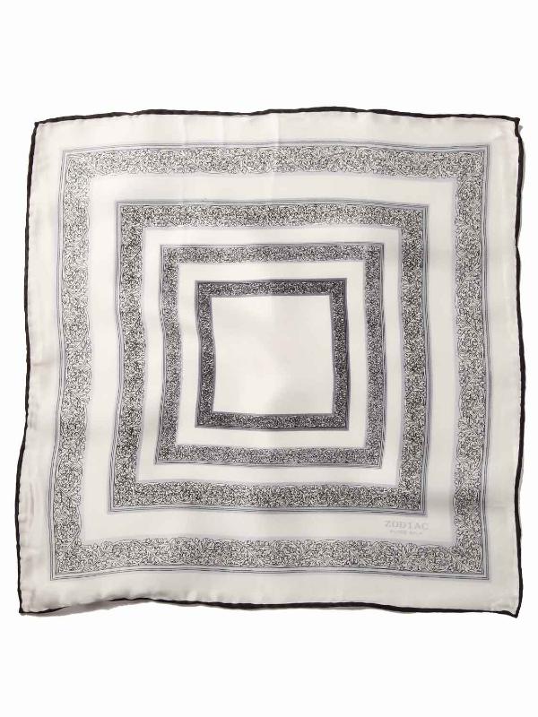 Black & White Check Silk Pocket Square