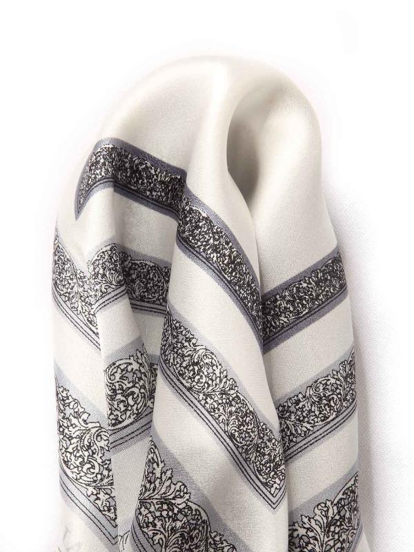 Black & White Check Silk Pocket Square