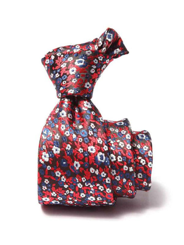 Prato All Over Dark Maroon Microfibre Tie