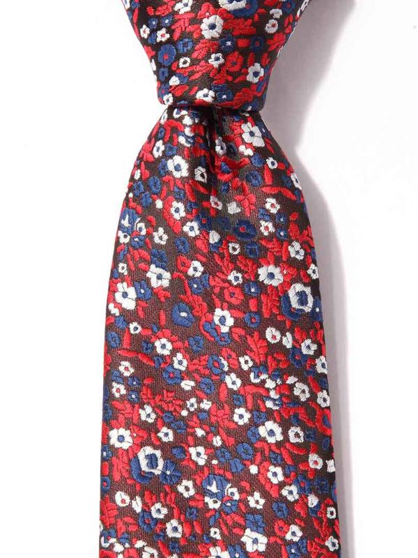 Prato All Over Dark Maroon Microfibre Tie