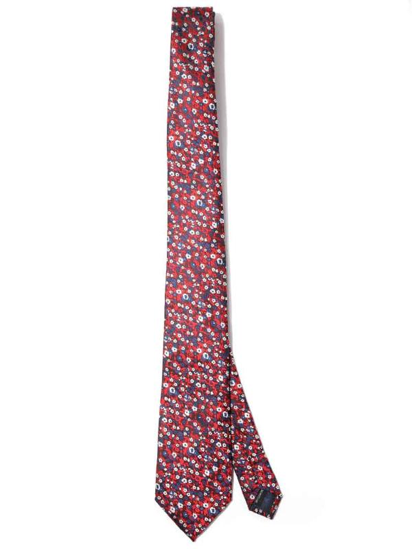 Prato All Over Dark Maroon Microfibre Tie