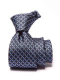 Savona Check Dark Blue Microfibre Tie