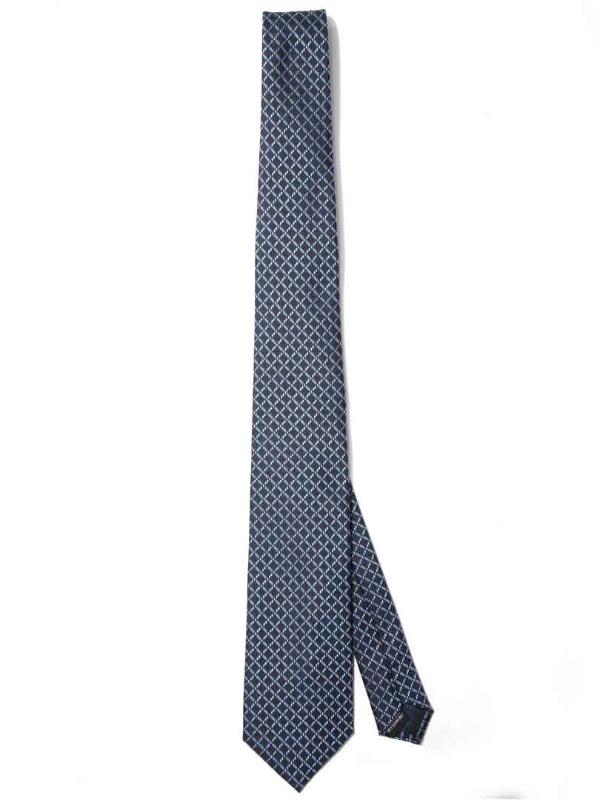 Savona Check Dark Blue Microfibre Tie