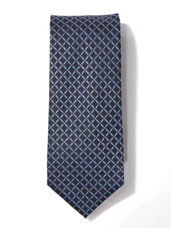 Savona Check Dark Blue Microfibre Tie