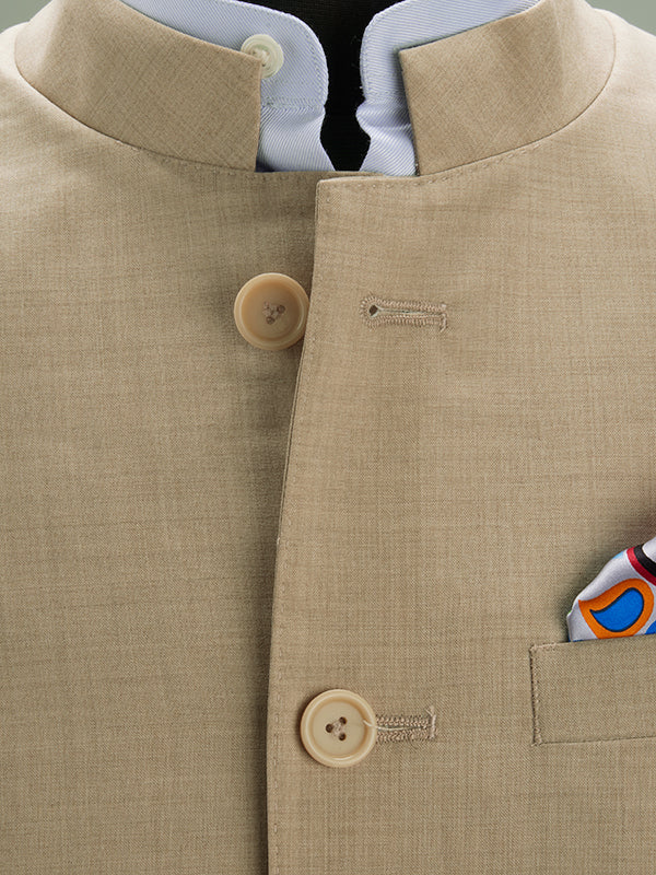 Pollone Sand Poly Wool Sleeveless Jodhpuri