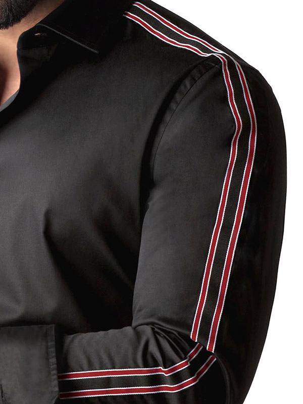 Alec Black Solid Full Sleeve Single Cuff Slim Fit Party Wear  Blended Shirt