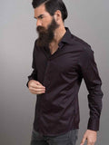 Babylon Red Printed Full Sleeve Single Cuff Slim Fit Party Wear Blended Shirt