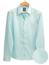 Bercy Mint Solid Full Sleeve Single Cuff Slim Fit Party Wear Blended Shirt