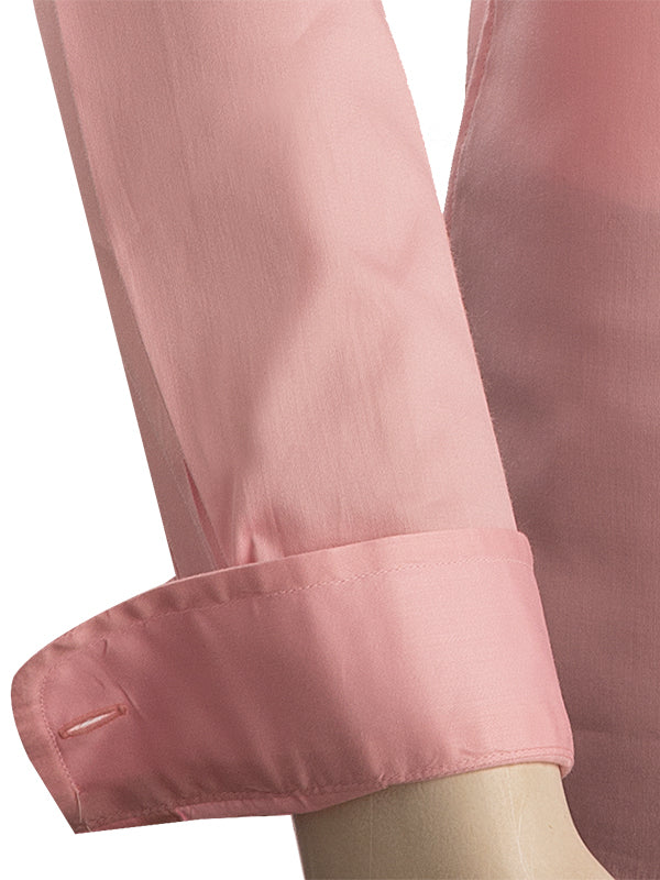 Bercy Pink Solid Full Sleeve Single Cuff Slim Fit Party Wear Blended Shirt