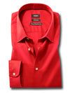 Bercy Red Solid Full Sleeve Single Cuff Slim Fit Party Wear Blended Shirt