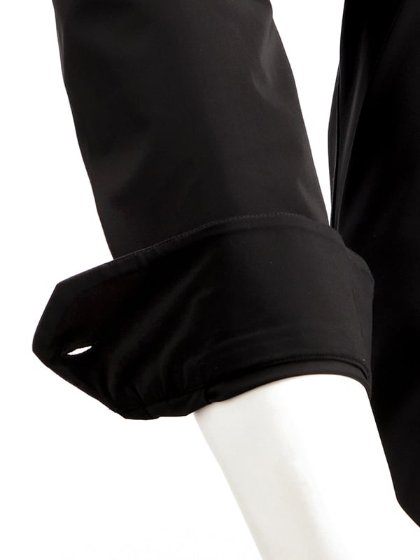 Beyer Black Techno 4 Way Stretch Solid Full Sleeve Single Cuff Slim Fit Party Wear Blended Shirt