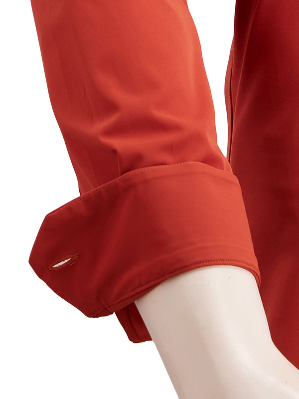 Beyer Rust Techno 4 Way Stretch Solid Full Sleeve Single Cuff Slim Fit Party Wear Blended Shirt