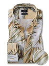 Chico Cream Printed Full Sleeve Single Cuff Slim Fit Party Wear Viscose Shirt