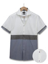 Corpse White Solid Half Sleeve Slim Fit Party Wear Blended Shirt