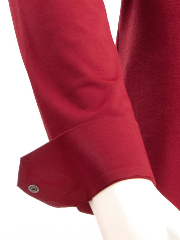 Cox Maroon 4 Way Knitted Stretch Solid Full Sleeve Single Cuff Slim Fit Blended Party Wear Shirt