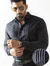 Daniel Black Cut Away Collar Full Sleeve Single Cuff Cotton Tuxedo Shirt