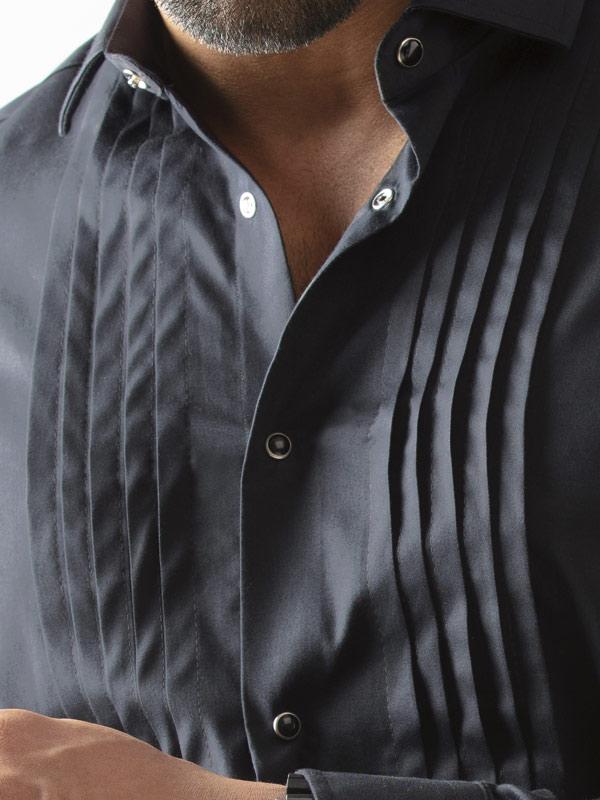 Buy Daniel Black Cotton Slim Fit Tuxedo Shirt