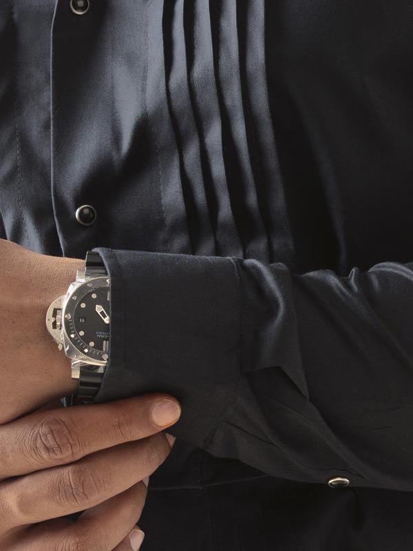 Daniel Black Cut Away Collar Full Sleeve Single Cuff Cotton Tuxedo Shirt