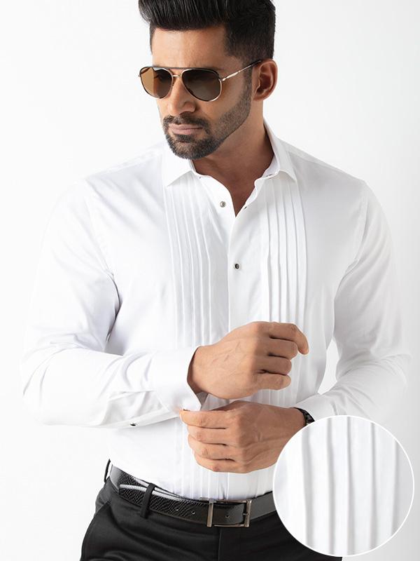 Daniel White Slim Fit Full Sleeve Cotton Tuxedo Shirt