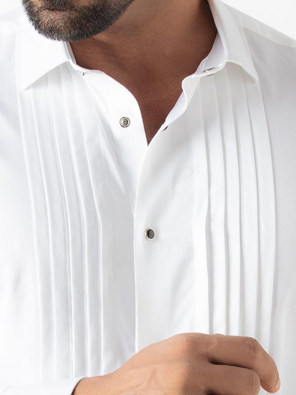 Daniel White Slim Fit Full Sleeve Cotton Tuxedo Shirt