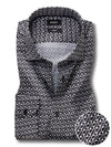 Diablo Black Printed Full Sleeve Single Cuff Slim Fit Party Wear Viscose Shirt