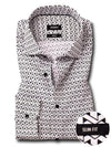 Diablo White Printed Full Sleeve Single Cuff Slim Fit Party Wear Viscose Shirt