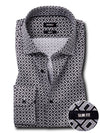 Diablo Black Printed Full Sleeve Single Cuff Slim Fit Party Wear Viscose Shirt