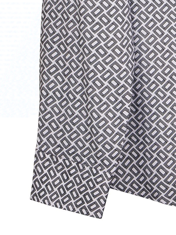 Diablo White Printed Full Sleeve Single Cuff Slim Fit Party Wear Viscose Shirt