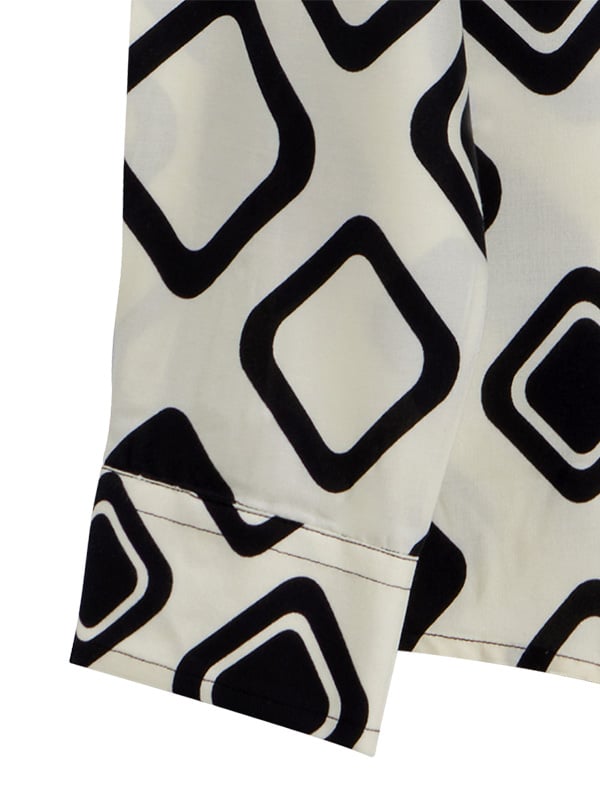 Diablo Cream Printed Full Sleeve Single Cuff Slim Fit Party Wear Viscose Shirt