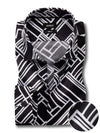 Diablo Black Printed Full Sleeve Single Cuff Slim Fit Party Wear Viscose Shirt