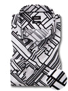 Diablo White Printed Full Sleeve Single Cuff Slim Fit Party Wear Viscose Shirt