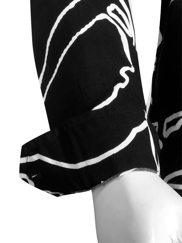 Diablo Black Printed Full Sleeve Single Cuff Slim Fit Party Wear Viscose Shirt