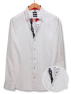 Dodger White Solid Full Sleeve Single Cuff Slim Fit Party Wear Blended Shirt