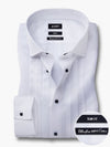 Drno White Cut Away Collar Full Sleeve Single Cuff Cotton Tuxedo Shirt