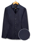 Fidel Navy Solid Full Sleeve Single Cuff Slim Fit Party Wear Blended Shirt