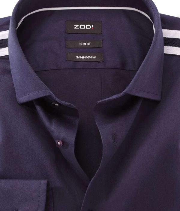 Flavio Navy Solid Full Sleeve Single Cuff Slim Fit Party Wear  Blended Shirt