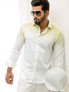 Guetta Green Printed Full Sleeve Single Cuff Slim Fit Party Wear Blended Shirt
