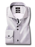 Iniesta White Printed Full Sleeve Single Cuff Slim Fit Party Wear Blended Shirt