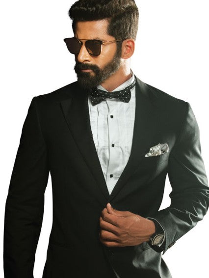 James White Wing Collar Slim Fit Full Sleeve Single Cuff Cotton Tuxedo Shirt