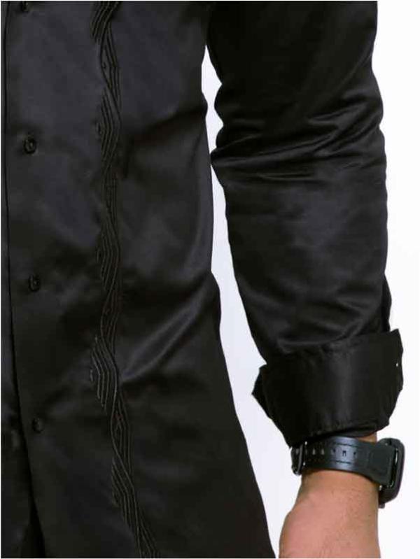 Jonas Black Embroidery Full Sleeve Single Cuff Slim Fit Party Wear Cotton Shirt