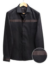 Lazer Black Solid Full Sleeve Single Cuff Slim Fit Party Wear Cotton Shirt