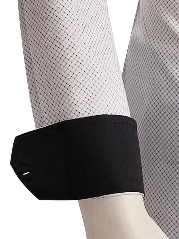 Luiz White Printed Full Sleeve Single Cuff Slim Fit Party Wear Blended Shirt
